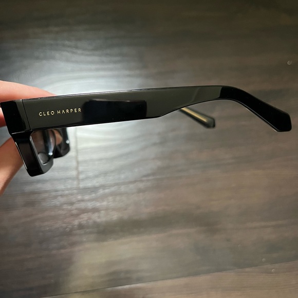 Cleo Harper Black Modern Rectangular Glasses - Picture 5 of 6